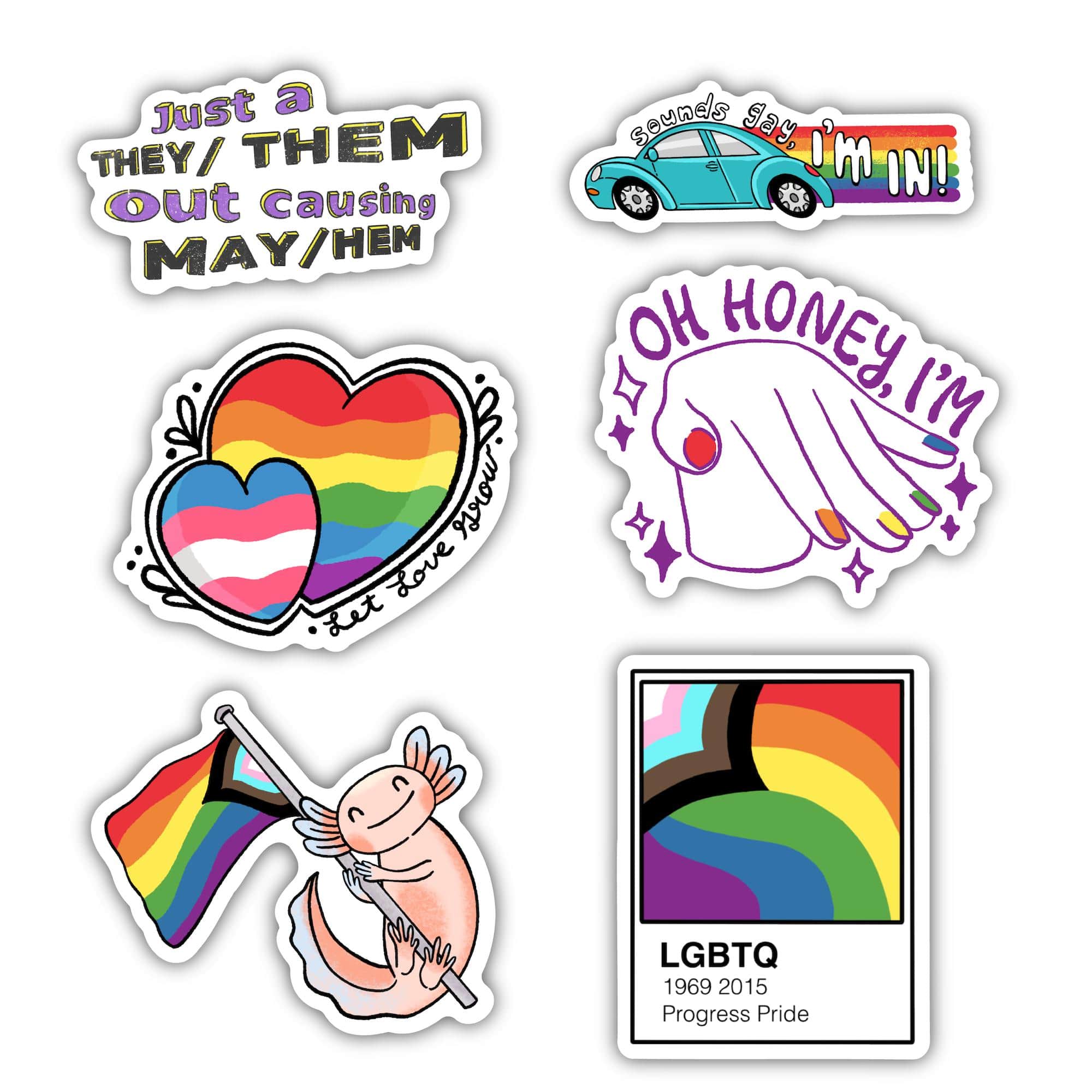 Pride 2022 Stickers 6 Pack – Big Moods