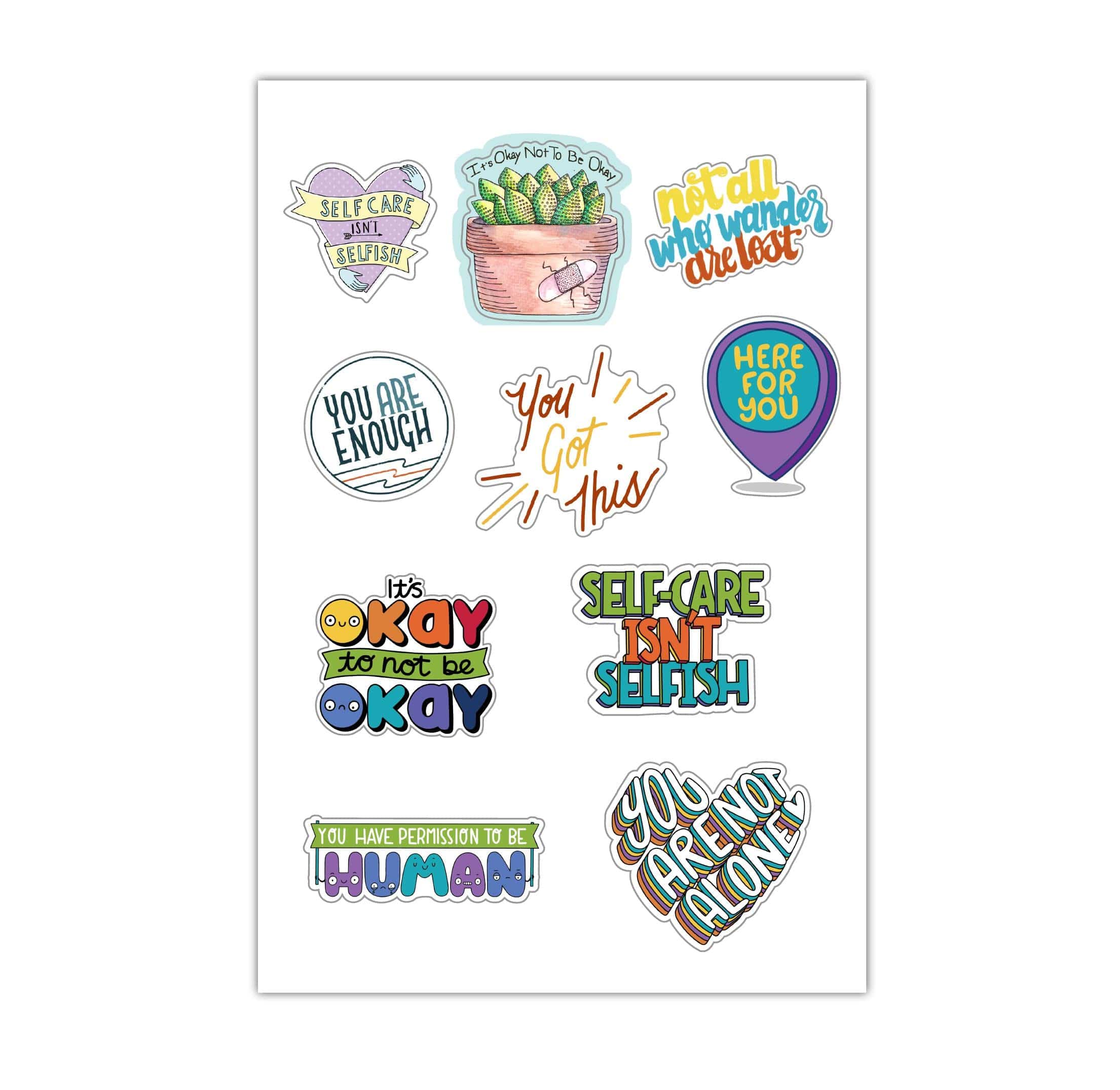 Sheet of Mini Stickers - Mental Health Awareness Edition - 10 Designs ...