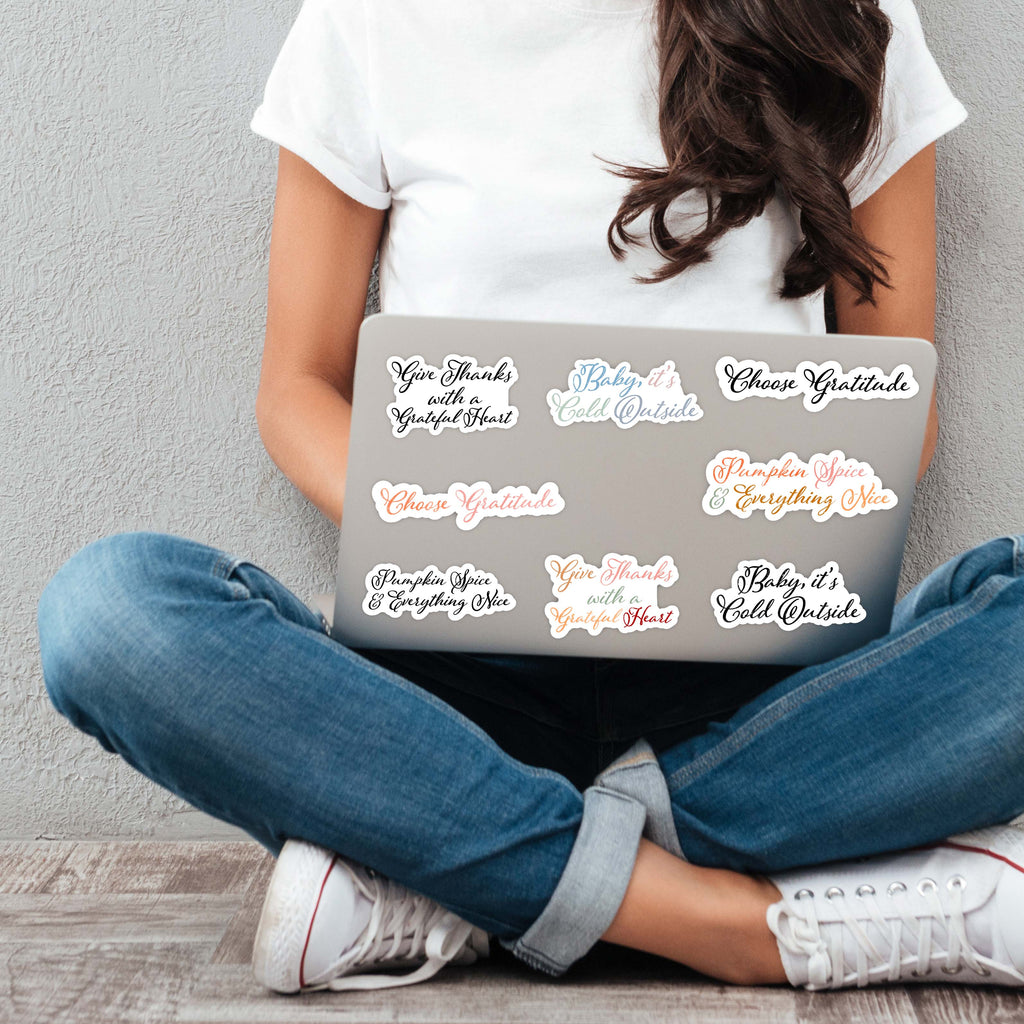 Winter Calligraphy Stickers 8 Pack – Big Moods