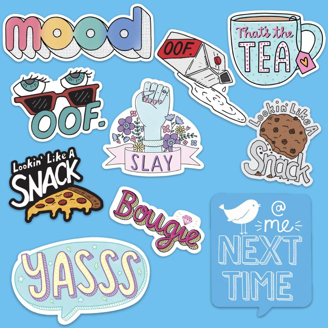 Mood Sticker 10 Pack - Blue – Big Moods