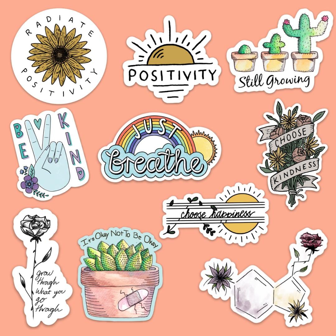 Mental Health Stickers - 10 Pack