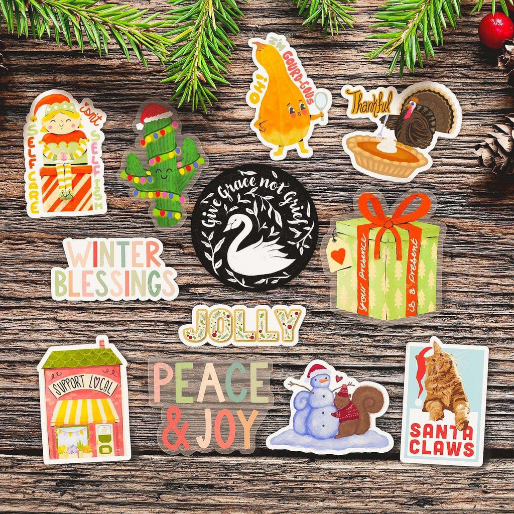 Holiday Sign Sticker Holiday Stickers 12 Pack – Big Moods