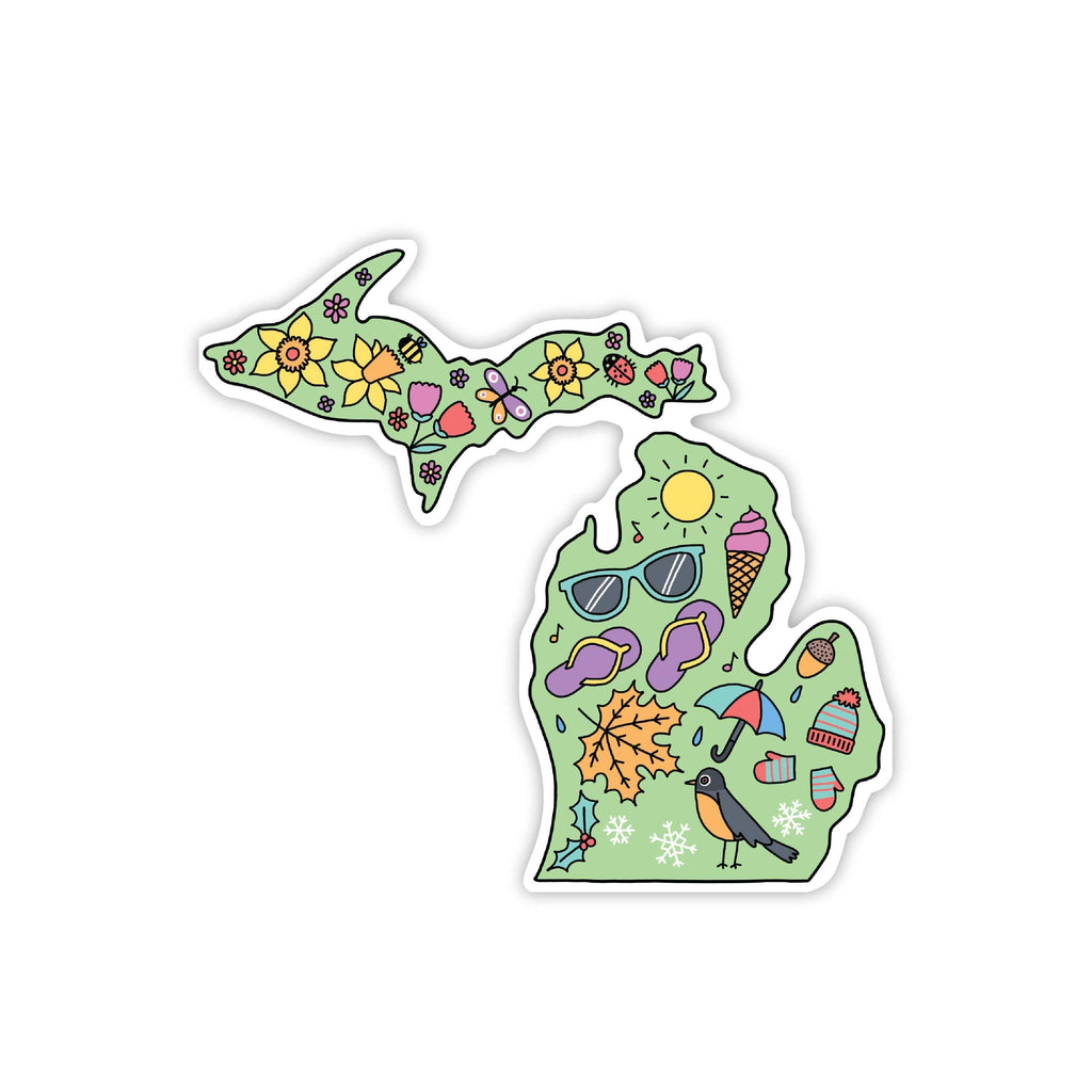 Lower Michigan Sticker Michigan Stickers – Big Moods