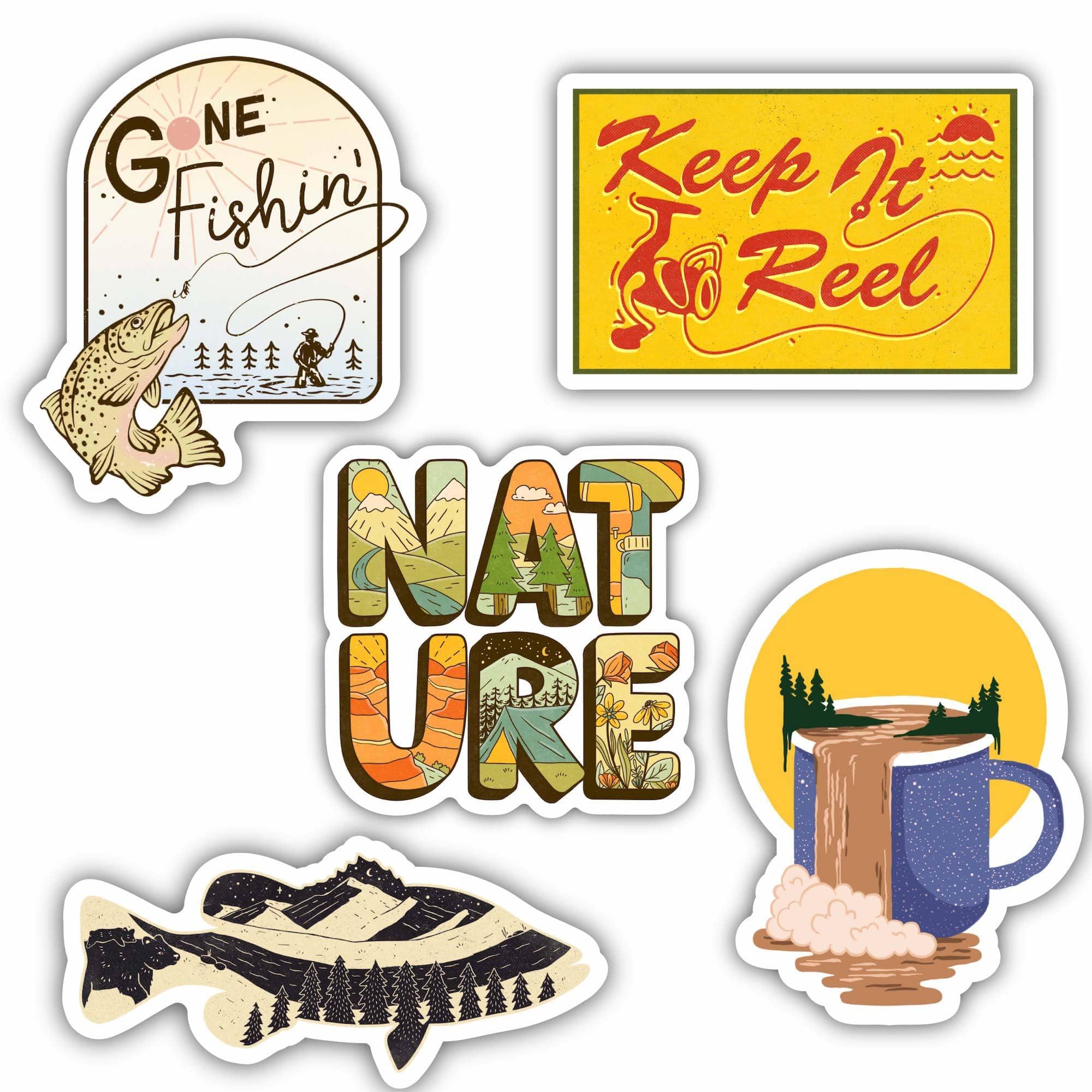Fishing And Nature Stickers 5 Pack